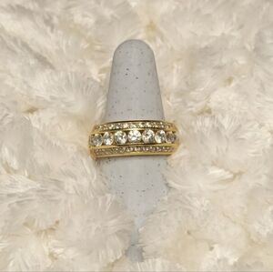 14K Yellow Gold Diamonique Band Ring